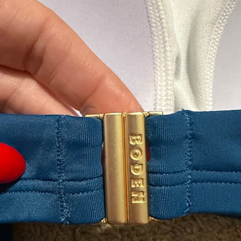Boden Kythira Ruched Bikini Top Blue Size 16-18 NWT - Picture 6 of 7
